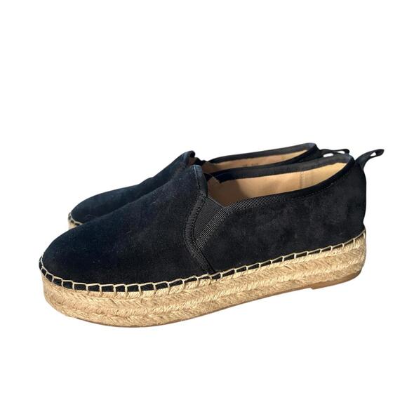 Sam Edelman Black Suede Espadrille Slip-On Shoes - Picture 4 of 7